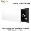 Ecaros Glazen infrarood paneel 1000 Watt wit glans 60 x 150 cm