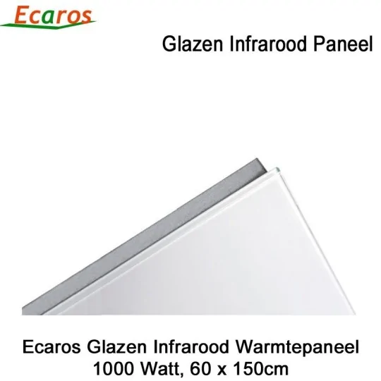 Ecaros Glazen infrarood paneel 1000 Watt wit glans 60 x 150 cm