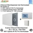 Ecaros Infrarood paneel 1000 Watt 60 x 150 cm met Optima W R2 Pro thermostaat en ontvanger