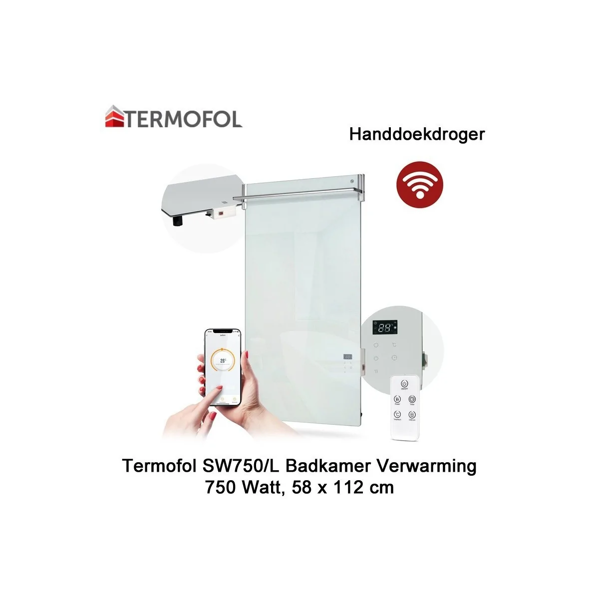 Termofol TF-SW750/L handdoekdroger 750 Watt, 58 x 112 cm