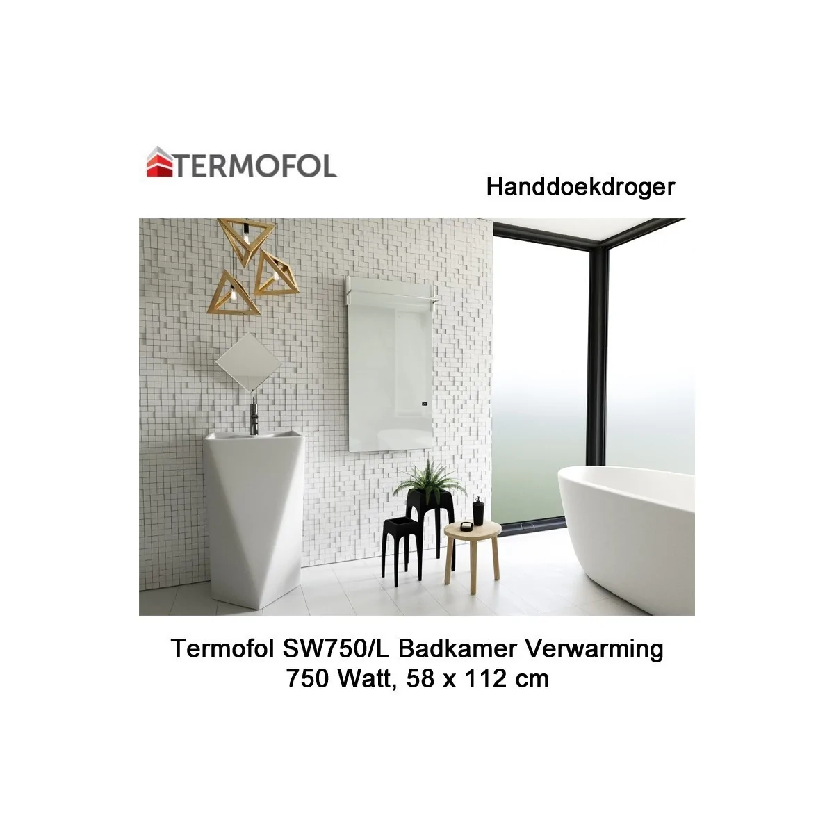 Termofol TF-SW750/L handdoekdroger 750 Watt, 58 x 112 cm