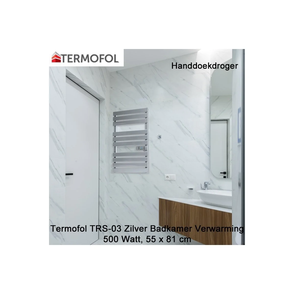 Termofol TRS-03 zilver handdoekdroger 500 Watt