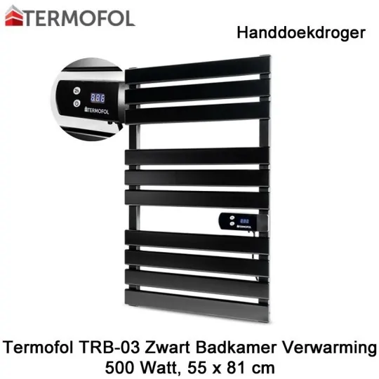 Termofol TRB-03 zwart handdoekdroger 500 Watt
