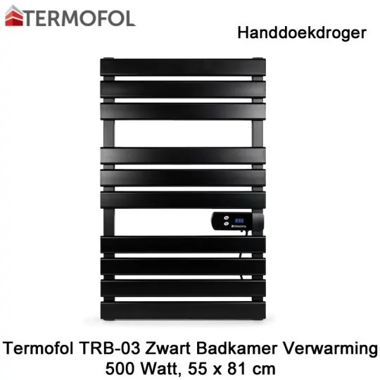 Termofol TRB-03 zwart handdoekdroger 500 Watt
