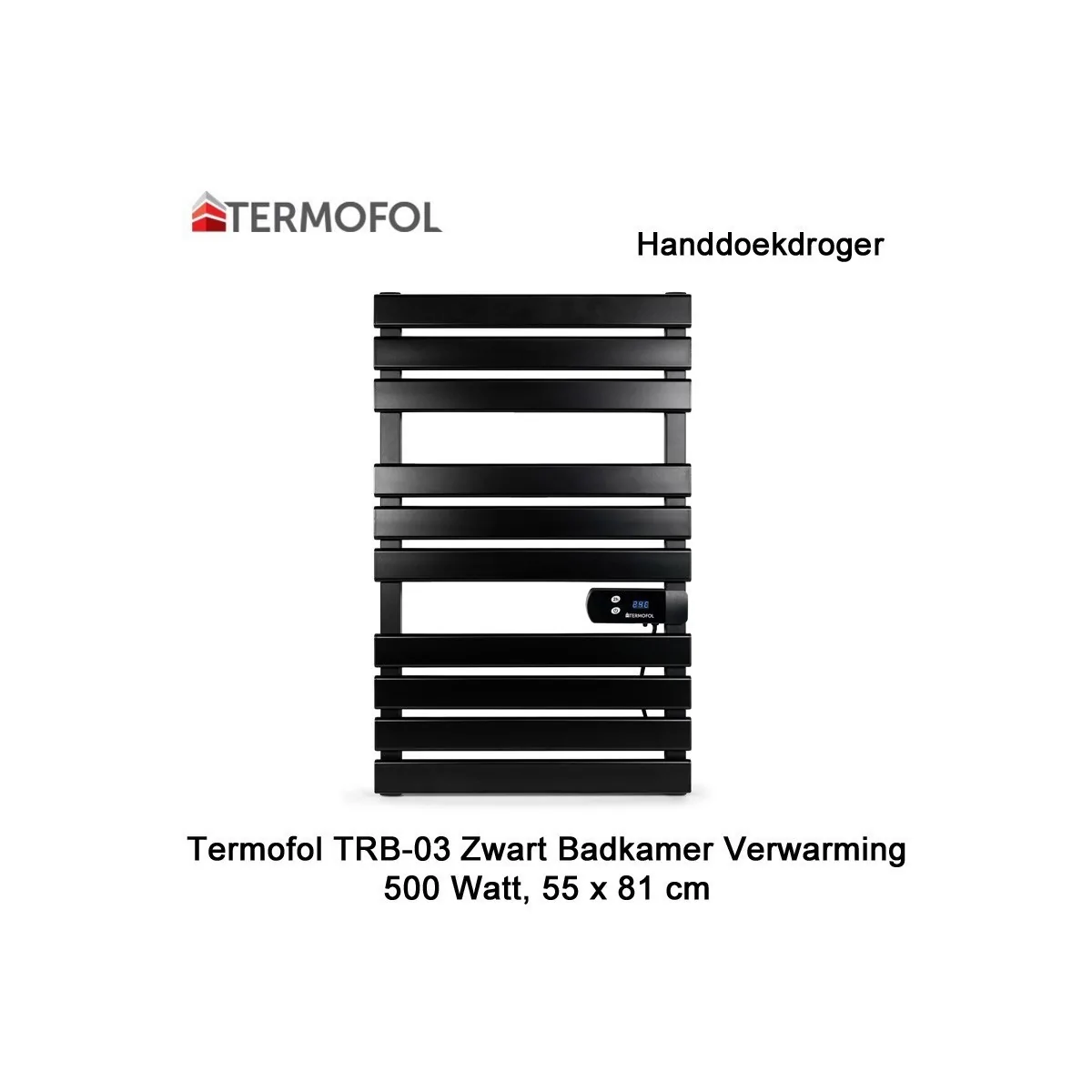 Termofol TRB-03 zwart handdoekdroger 500 Watt