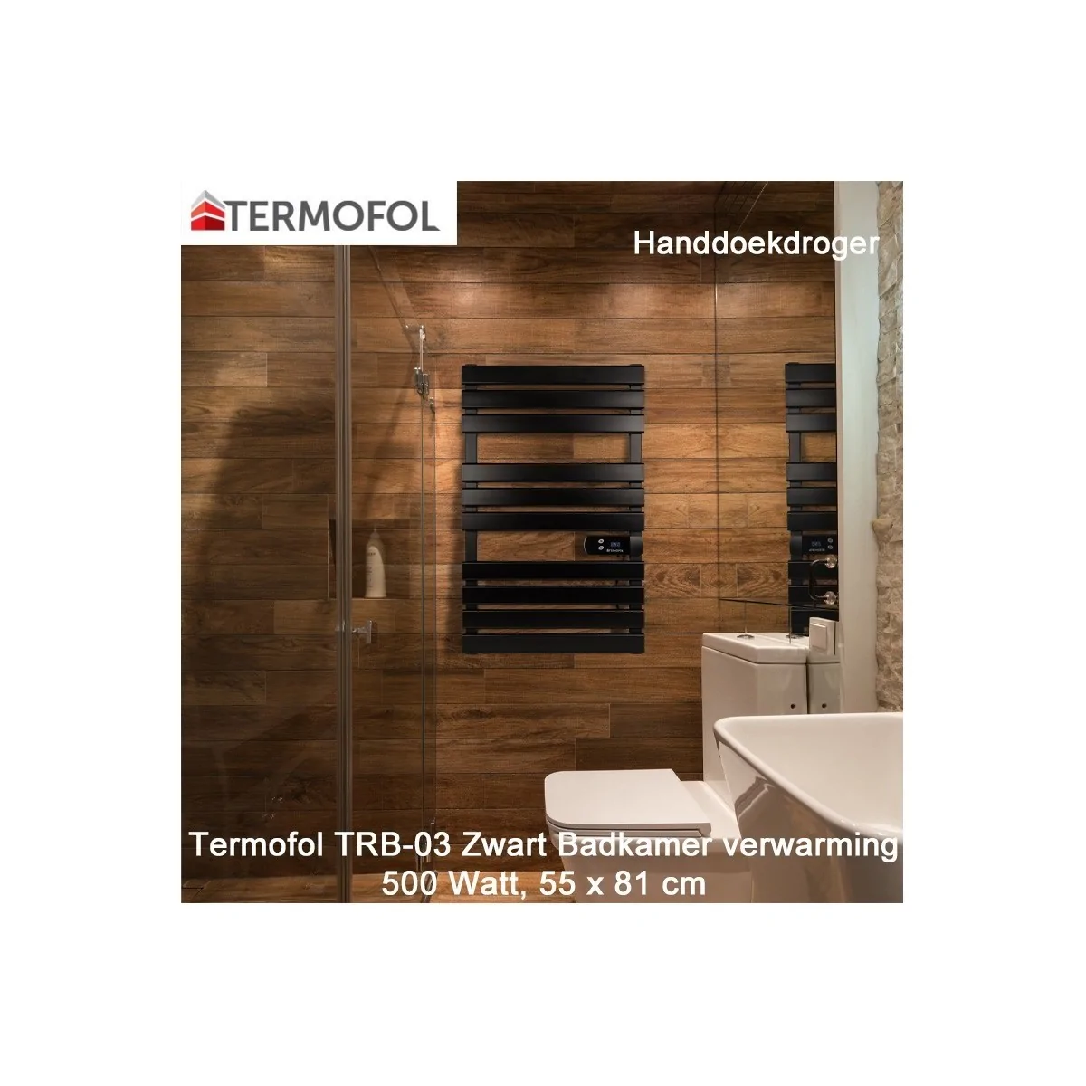 Termofol TRB-03 zwart handdoekdroger 500 Watt