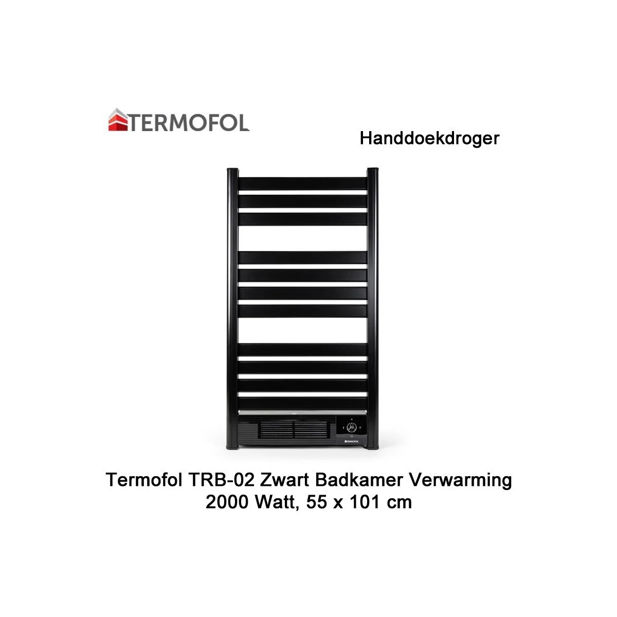 Termofol TRB-02 zwart handdoekdroger 2000 Watt