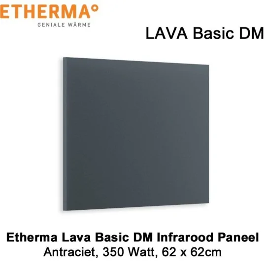 Etherma Lava Design Basic DM infrarood paneel 350 watt 62,5 x 62,5 cm