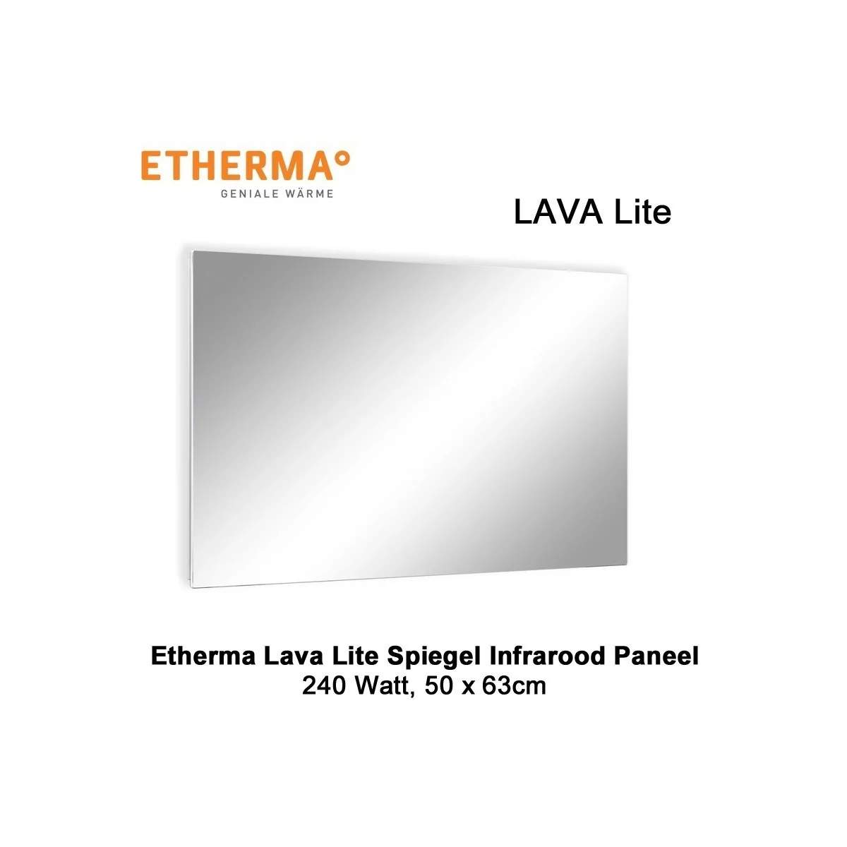 Etherma Lava Lite spiegel infrarood paneel, 240 watt, 50 x 63 cm