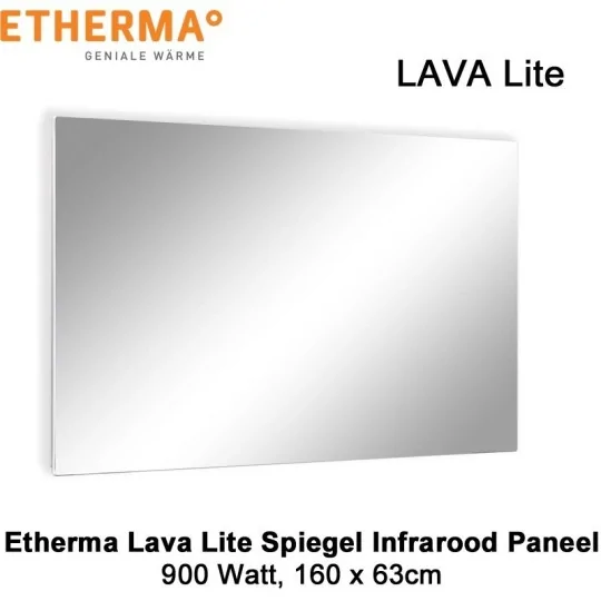 Etherma Lava Lite spiegel infrarood paneel, 900 watt, 160 x 63 cm