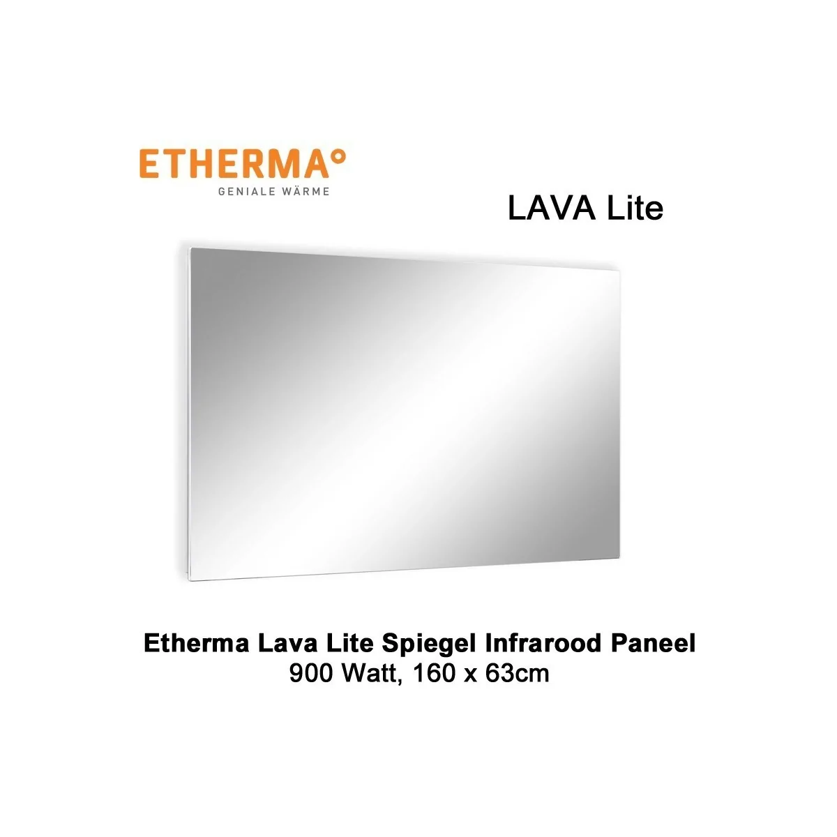 Etherma Lava Lite spiegel infrarood paneel, 900 watt, 160 x 63 cm