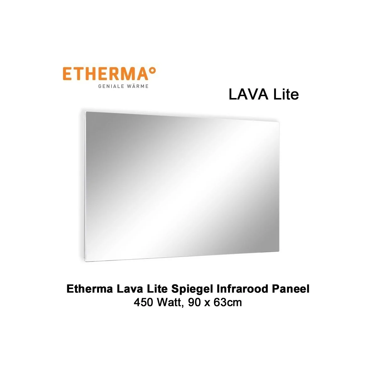Etherma Lava Lite spiegel infrarood paneel, 450 watt, 90 x 63 cm