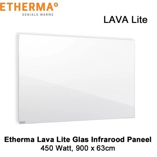 Etherma Lava Lite glazen infrarood paneel, 450 watt, 90 x 63 cm