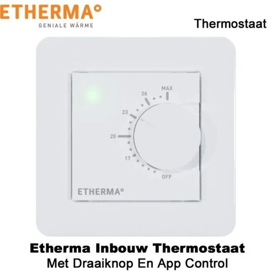 Etherma eTwist Thermostaat met draaiknop en app control | Infraroodverwarmingonline