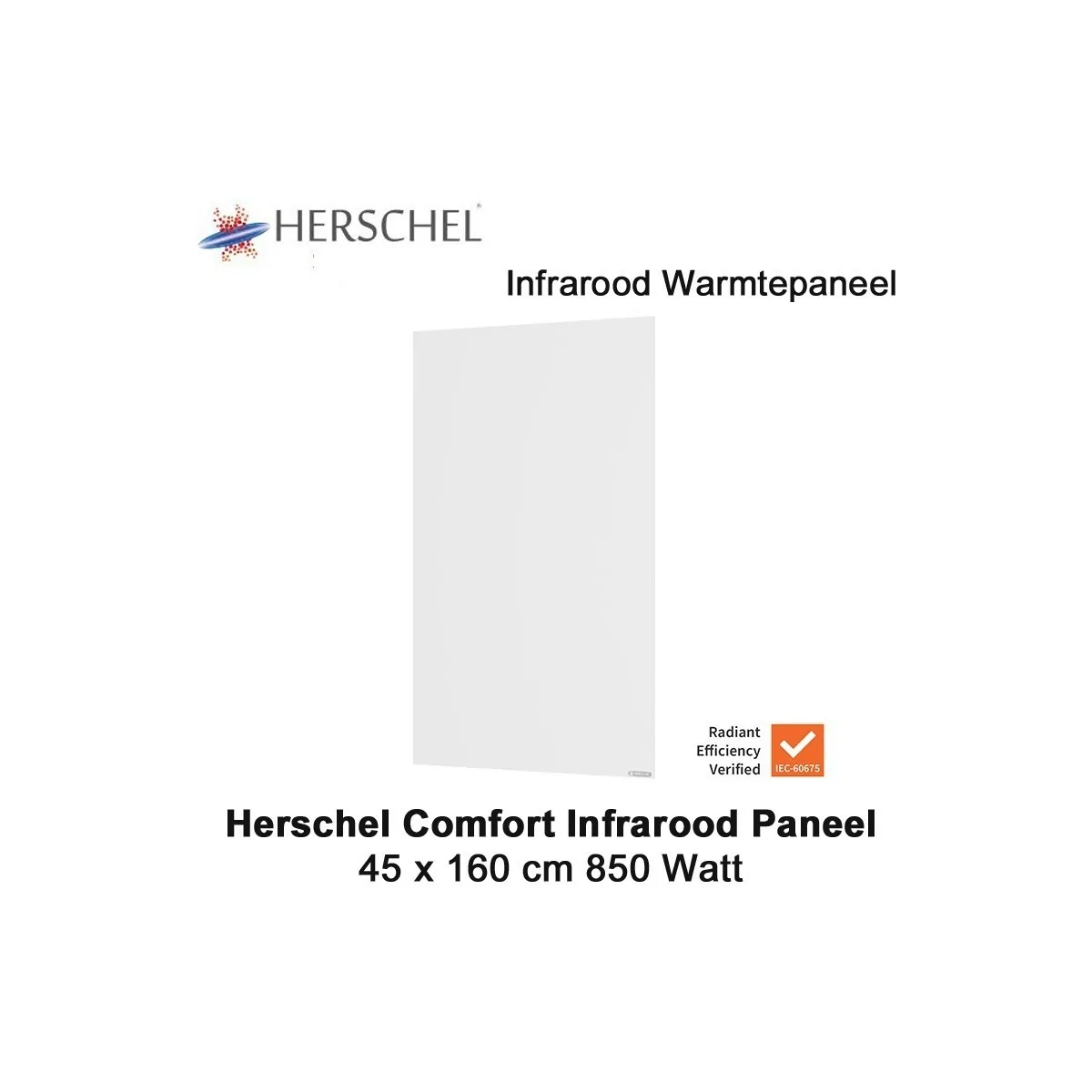 Herschel Comfort infrarood paneel 850 Watt, 45 x 160 cm