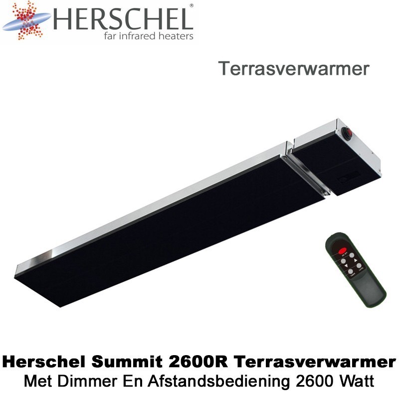 Herschel Summit 2600R terrasverwarmer met dimmer en afstandsbediening, 2600 Watt