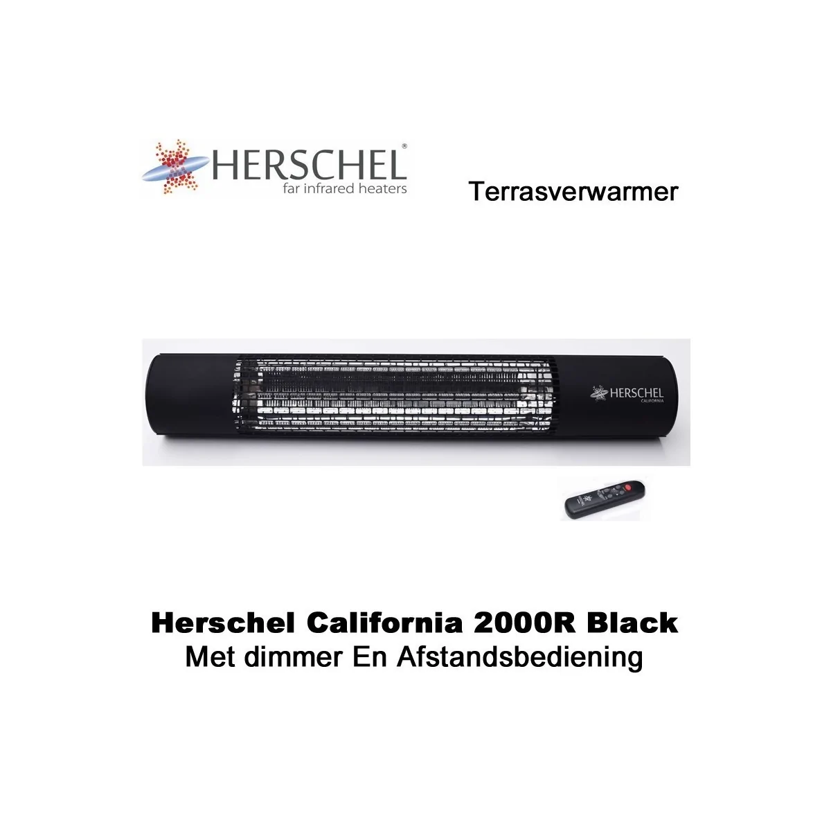 Herschel California 2000R terrasverwarmer met dimmer 2000 Watt