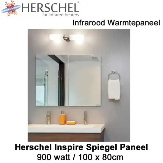 Herschel Inspire spiegel infrarood paneel 900 Watt, 100 x 80 cm