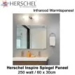 Herschel Inspire spiegel infrarood paneel 250 Watt 60 x 30 cm