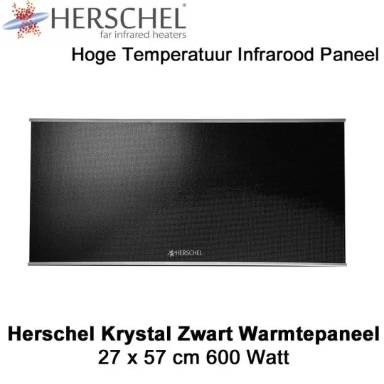 Herschel Krystal 600 Watt infrarood paneel zwart, 27 x 57 cm