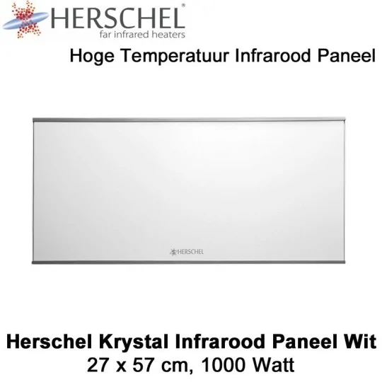 Herschel Krystal 1000 Watt infrarood paneel wit, 27 x 57 cm