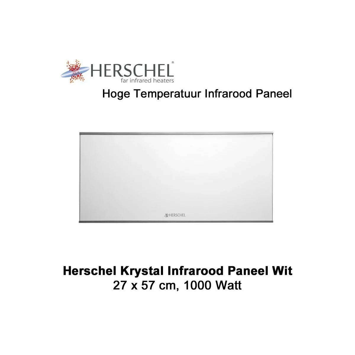 Herschel Krystal 1000 Watt infrarood paneel wit, 27 x 57 cm