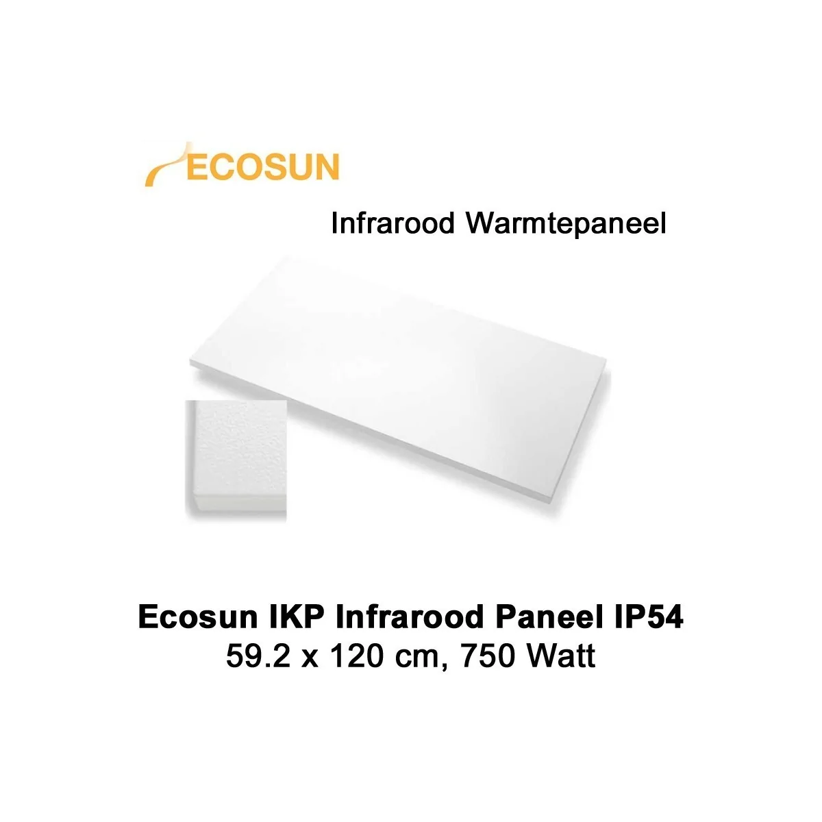 Ecosun IKP infrarood paneel, 60 x 120 cm, 750 Watt