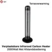 QH-TH Carbon infrarood heater verplaatsbaar 2000 Watt, inclusief afstandsbediening