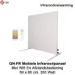 QH-FR Mobiel Infrarood paneel 350W met Wifi en afstandsbediening, 60 x 60 cm