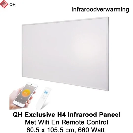 QH Exclusive H4 Infrarood paneel 660 Watt 60 x 105 cm met Wifi thermostaat