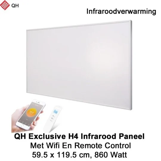 QH Exclusive H4 Infrarood paneel 860 Watt 59 x 119 cm met Wifi thermostaat