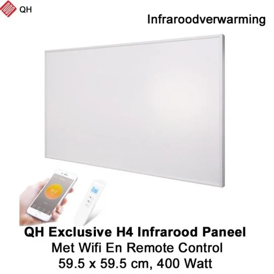 QH Exclusive H4 Infrarood paneel 400 Watt 59 x 59 cm met Wifi thermostaat