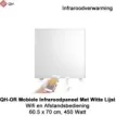 QH-OR Mobiel Infrarood paneel 450W met witte lijst, 60,5 x 70 cm
