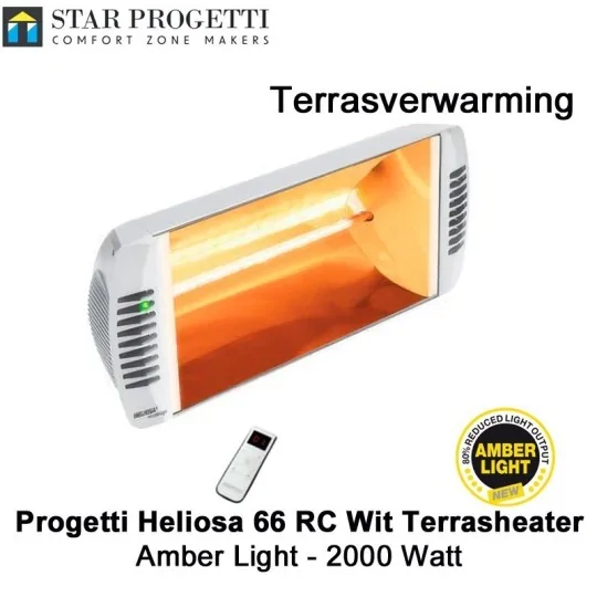 Progetti Heliosa 66 RC Wit Amberlight terrasverwarmer 2000 Watt