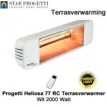 Progetti Heliosa 77 RC Wit Terrasverwarmer 2000 Watt met dimmer en afstandsbediening