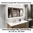QH Spiegel infraroodverwarming met LED verlichting 60 x 80 cm 450 Watt