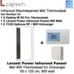 Leranti Power 900 Watt infrarood paneel met Optima W R2 Pro wifi thermostaat en ontvanger