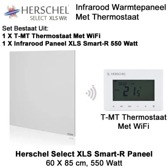 Herschel Select XLS Infrarood Paneel 550 Watt met T-MT thermostaat