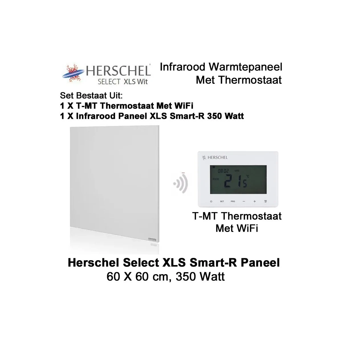 Herschel Select XLS Infrarood Paneel 350 Watt met T-MT thermostaat