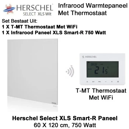Herschel Select XLS Infrarood Paneel 750 Watt met T-MT thermostaat
