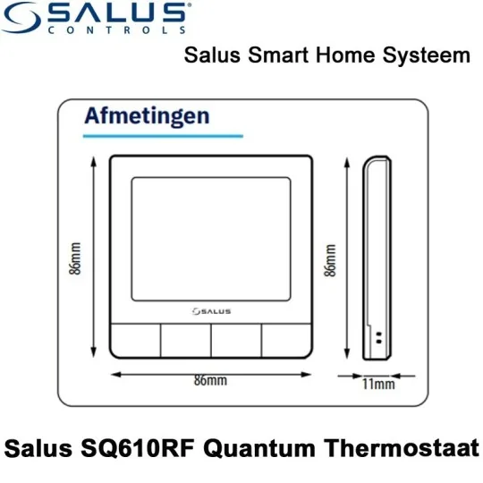 Salus Starterset UGE600 Home Gateway Met SQ610RF Quantum Thermostaat en SR600 of SPE600 Ontvanger