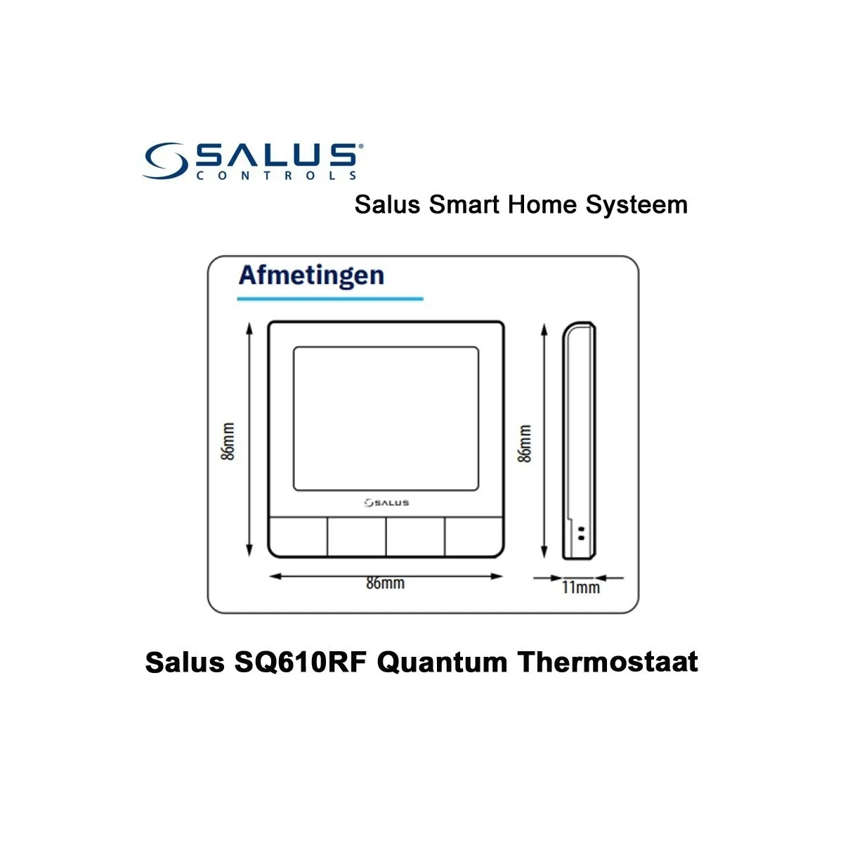 Salus Starterset UGE600 Home Gateway Met SQ610RF Quantum Thermostaat en SR600 of SPE600 Ontvanger