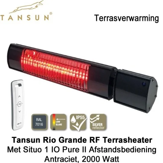 Tansun Rio Grande RF Terrasheater 2000 Watt met afstandsbediening