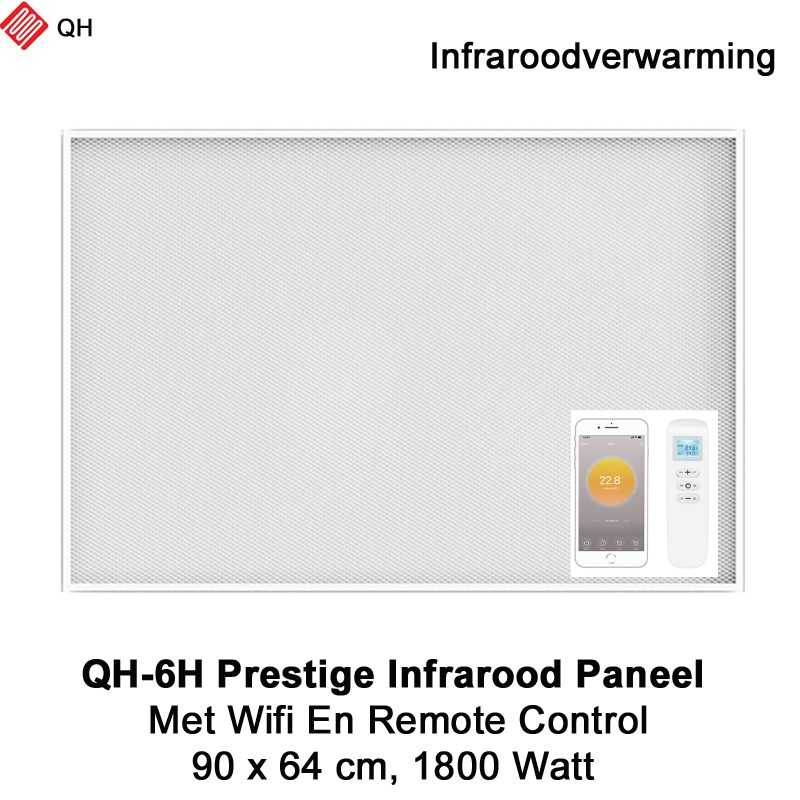 QH-6H Prestige Infrarood paneel 1800 Watt 94 x 64 cm met Wifi thermostaat QH-6H Prestige Infrarood paneel 1800 Watt 94 x 64 cm met Wifi thermostaat