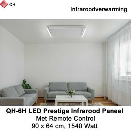 QH-6H LED Prestige Infraroodpaneel 1540 Watt met LED verlichting en thermostaat, 90 x 64 cm