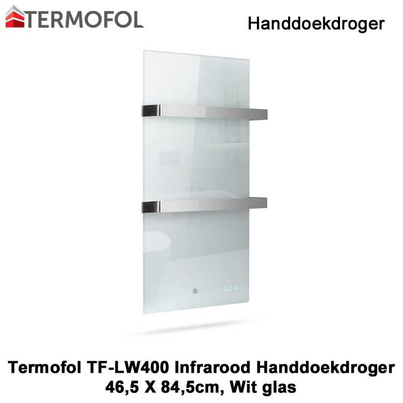 Termofol TF-LW400 Wit Glas Infrarood Handdoekdroger Termofol TF-LW400 Wit Glas Infrarood Handdoekdroger