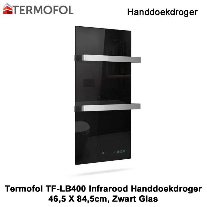 Termofol TF-LB400 Zwart Glas Infrarood Handdoekdroger
