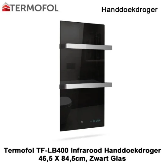 Termofol TF-LB400 Zwart Glas Infrarood Handdoekdroger