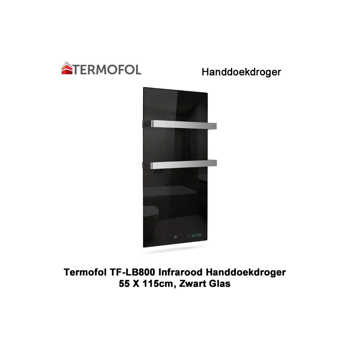 Termofol TF-LB800 Zwart Glas Infrarood Handdoekdroger