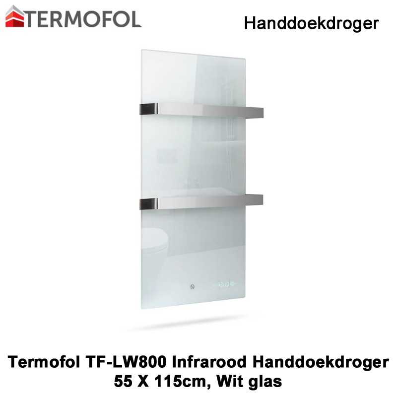 Termofol TF-LW800 Wit Glas Infrarood Handdoekdroger Termofol TF-LW800 Wit Glas Infrarood Handdoekdroger